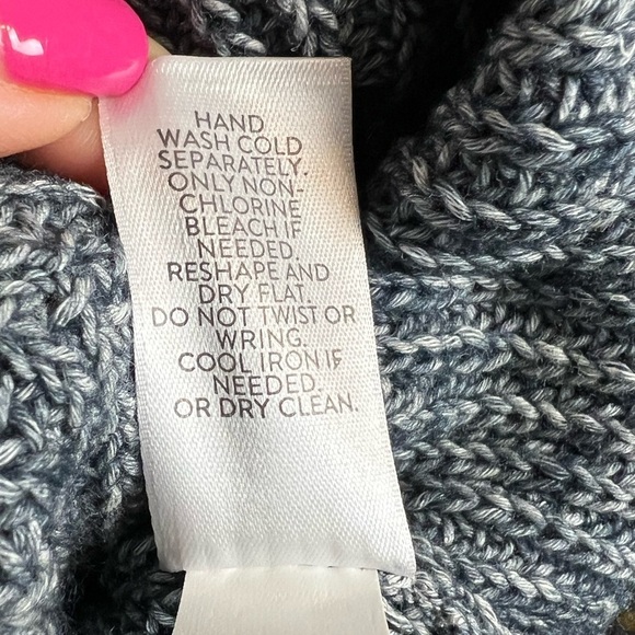 NWT J.Jill Cotton Blend Crewneck Sweater Navy/White Large - Picture 6 of 8